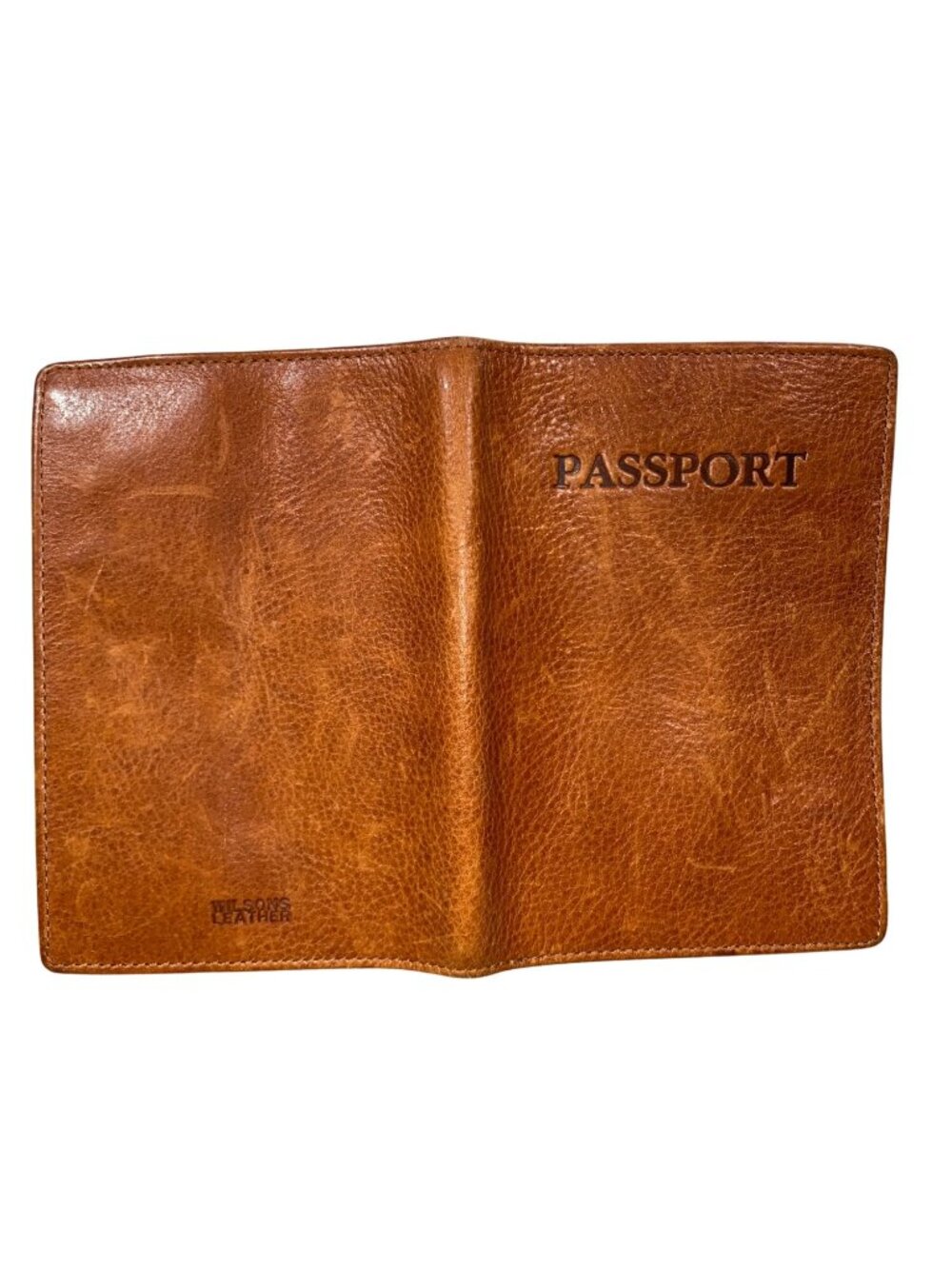 Wilsons Leather Genuine Leather Passport Holder 6x4 Inches Brown